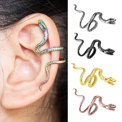 Snake Earing Clips Animal Ear Clip Cuff Wrap Earrings Minimalist Ear Bone Nails • £3.98