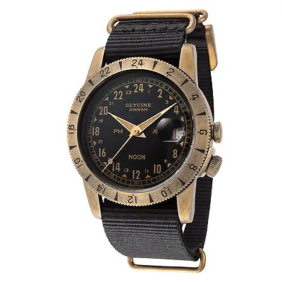 Glycine Men's GL0379 Airman Vintage Noon 40mm Automatic Watch • $599