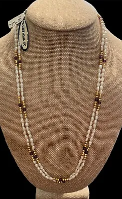 Vintage Genuine Fresh Water Pearl Double Strand S MONA SO NOS From Robinsons 24” • $19