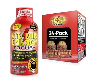 (24 Pack) Vitamin Energy® Focus+ Tropical Energy Shots Clinically Proven • $49.95