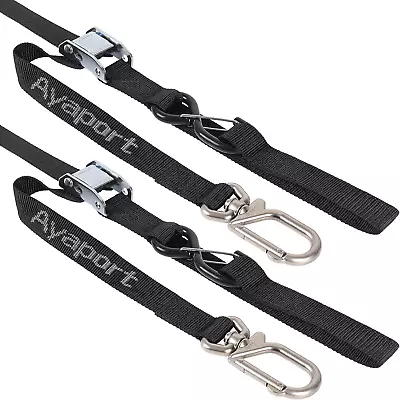 Motorcycle Tie Down Straps 1.1  X 7’ (With Swivel Carabiner Hooks) Cam Buckle Ti • $30.38