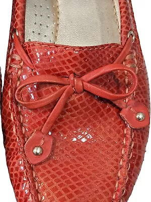 Marc Joseph NY 8 Cypress Hill Snake Driver Moccasin Coral Burnt Orange EUR 38.5  • $42.68