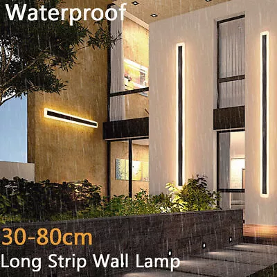 Modern LED Wall Light Sconce Waterproof Outdoor Lamp Exterior Lights Long Strip • £64.99