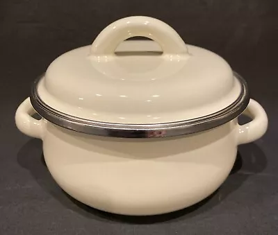 Megaware Mini .5 Quart Cooking Pot Saucepan With Lid Cream Made In Spain • $17