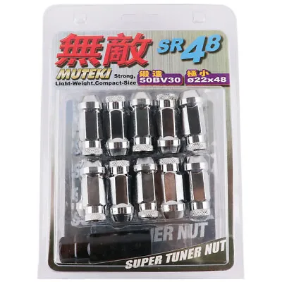 Muteki Sr48 Wheels Lug Nuts 12x1.25 1.25 Acorn Rim Extended Open End 20 Silver S • $49.80