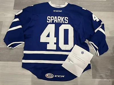 Game Worn 2015-16 Garret Sparks Toronto Marlies AHL CCM Hockey Jersey 58G W LOA • $499.99