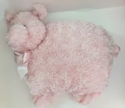 $14.99 • Buy Baby Gund Snugapuff PIG Pink Plush PILLOW Pet Stuffed Toy Satin Bow FLAWS 58792