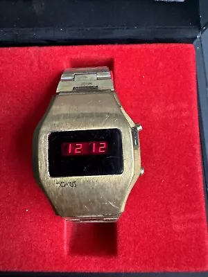 RARE Vintage Novus 1970's Dot Matrix LED Swiss Case Stainless Wrist Watch • $220