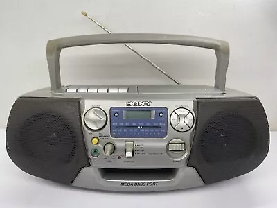 Vintage Sony CFD-V17 AM FM Radio Boombox Mega Bass RADIO ONLY READ CD Cassette • $16.99