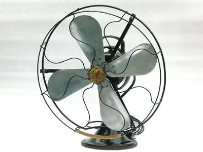 Antique Large 17 Inch Brass Mesh General Electric USA Art Deco Vintage Table Fan • $1346.35