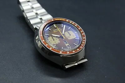 Vintage Men's Watch Seiko Speedtimer  6138-0040 Brown Bullhead Automatic Chrono • $1499