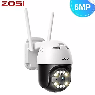 ZOSI IPC 5MP WIFI IP Camera Wireless Outdoor CCTV 4K 8MP HD PTZ Smart Security • £29.99