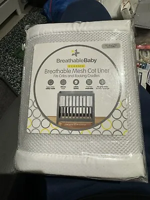 BreathableBaby Breathable Mesh Crib Liner — Classic Collection — White — Fits — • £27.99
