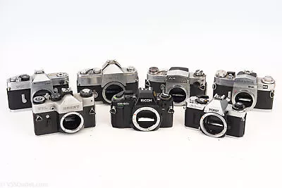 Lot Of 7 Vintage 35mm SLR Film Cameras Ricoh Zenit Porst AS-IS Parts Repair V27 • $114.99