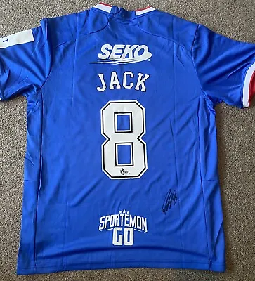 £200 • Buy Ryan Jack Rangers Hand Signed Home Shirt+ Coa