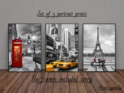 £7.99 • Buy London New York Paris A4 Print Picture Poster Wall Art Home Decor Gift New 