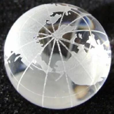 60mm Crystal World Map Earth Globe Marble 2.3  W/Glass Stand Etched Orb Sphere • $27.95