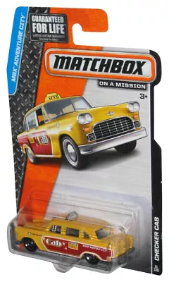 Matchbox MBX Adventure City (2014) Yellow Checker Cab Toy Car 11/120 • $12.98
