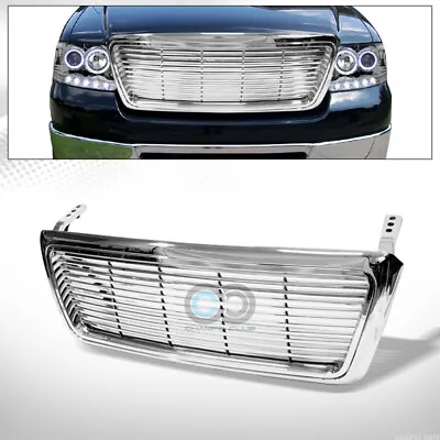 Fits 04-08 Ford F150 Chrome Horizontal Billet Front Hood Bumper Grill Grille ABS • $118.95