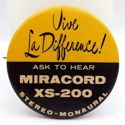 Vintage Miracord XS-200 Turntable Pinback Button Store Employee Advertising Pin • $21.95