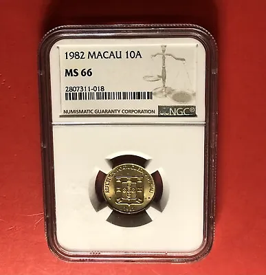 1982-macau-10 Avos graded By Ngc Ms 66…great Coin. • $43