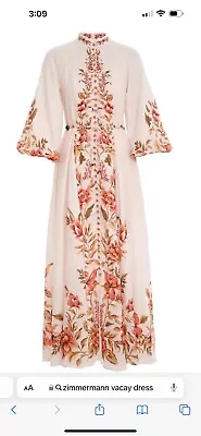 BNWT Zimmermann Vacay Billow Long Dress Size 3 RRP$850 • $284.32