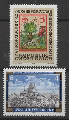 Austria 1986 Sc# 1359+1360 Mint MNH Sonnblick Observatory Mandrake Root Stamps • $1.19