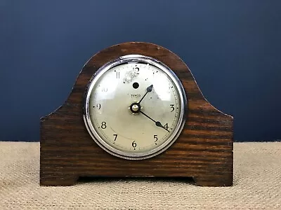 Vintage Art Deco Temco Electric Oak Wooden Mantle Clock • £15