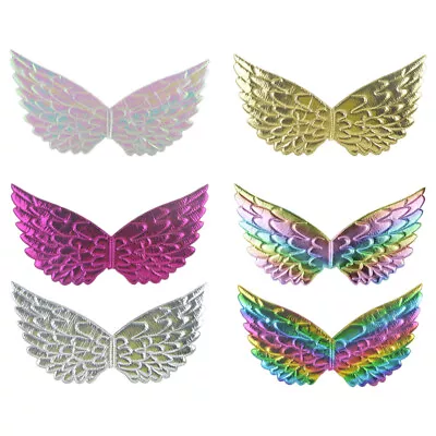 6Pcs Kids Metallic Fairy Wings Props Fancy Dress Cosplay Costume Accessories • £12.41