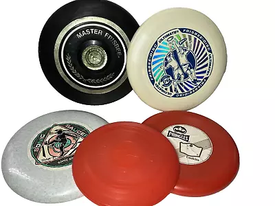 Lot Of 5 Vintage Frisbees Wham-O Master Frisbee 1973 Ultimate Pringles Sonic • $27.87