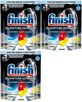 138 Tablets - 3 Packs Of 46 Tablets - Finish Quantum Ultimate Pro Dishwash Lemom • $119.99