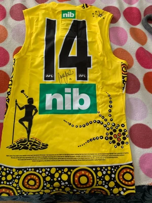 $4500 • Buy 2020 DREAMTIME Game Used Signed Richmond Tigers Bachar Houli Guernesey With COA
