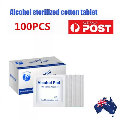 100X Medi Alcohol Pads Wipes Swabs Sterile 75% Alcohol Skin Swab Prep Pads AU • $7.59