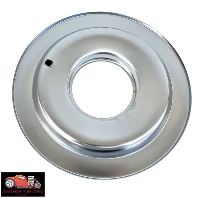 14  Round Chrome Air Cleaner Flat Base 5-1/8  Neck Opening 4 Barrel Chevy Ford • $24.95