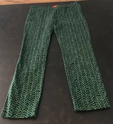 Anthropologie Cartonnier Women's Green/Blue Chevron Charlie Ankle Pants - Size 8 • $16.49