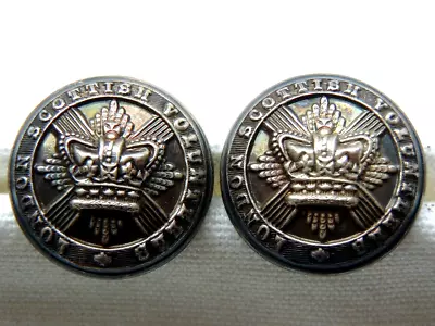 Military - London Scottish Volunteers Regiment Old Uniform Buttons (2) • £4.99