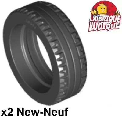 LEGO 2x Tire 43.2x14 Solid Slick Smooth Groove Black/Black 30699 New • $5.01