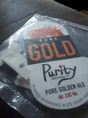 Purity Brewery Pure Gold Premium Golden Ale Alc 3.8% Vol Hand Pull Cask Ale Sign • £9.99