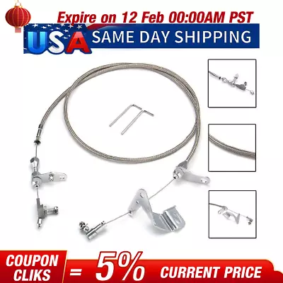 Braided Stainless Kickdown Cable Kit For 727 Torqueflite Mopar Dodge Chrysler U* • $22.19