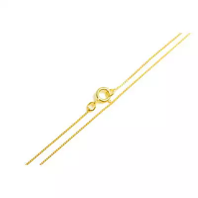 9ct Yellow Gold 0.5mm Diamond Cut Curb Chain 22 /55cm • £34.95