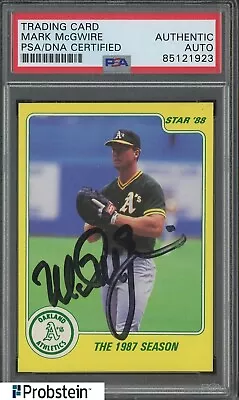 Mark McGwire Signed 1988 Star #6 AUTO Oakland A's PSA/DNA Authentic • $20.50