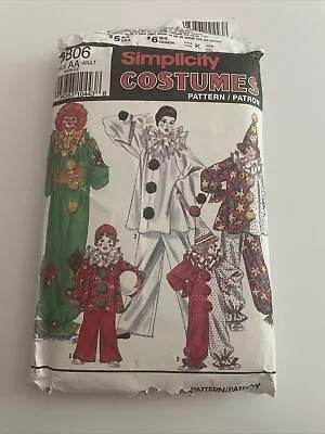 Simplicity Sewing Pattern 9806 CLOWN PIERROT Costume | Size 32-42 S M L ADULT • $18