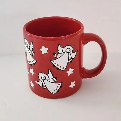 Waechtersbach Angels Stars Red Christmas Coffee Mug Cup West Germany Vintage • $11