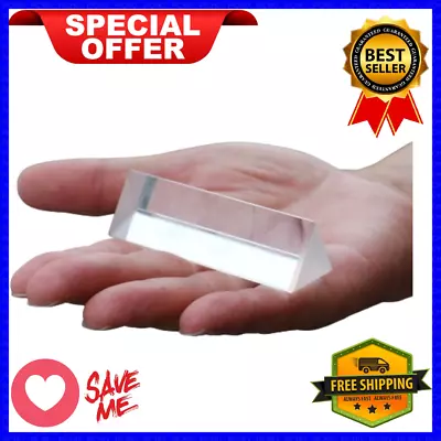 Optical Triangular Prism Crystal GLASS Science Refracted Light Physics Teaching • $5.99