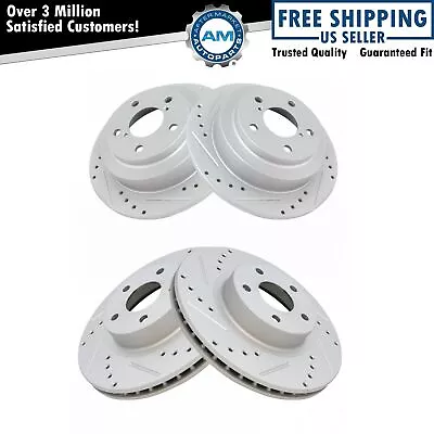 Performance Drilled Slotted Coated Rotor Front Rear Set Of 4 For Subaru • $116.85