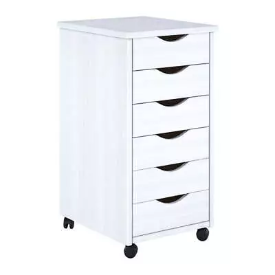 Solid Wood Original Roll Cart With 6 Drawer White • $99.20