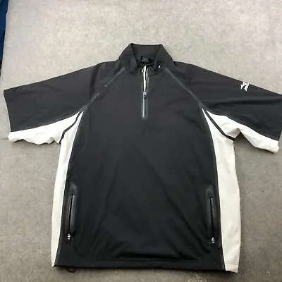 Mizuno Pullover Men Large Black 1/4 Zip Short Sleeve Windbreaker Golf Waterproof • $18.98