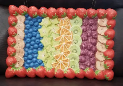 J Willfred Charles Sadek Fruit Platter Les Delices Colorful Wall Decor • $66
