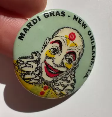 Vintage Mardi Gras New Orleans L.A. Button Pinback Clown • $0.99