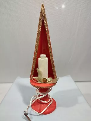 Vintage Christmas Candle Lamp Amico Imports 1965 Red/Gold Trim No Cord End • $14